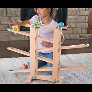 Fat Brain Toys Roll 'n Go Wooden Marble Run